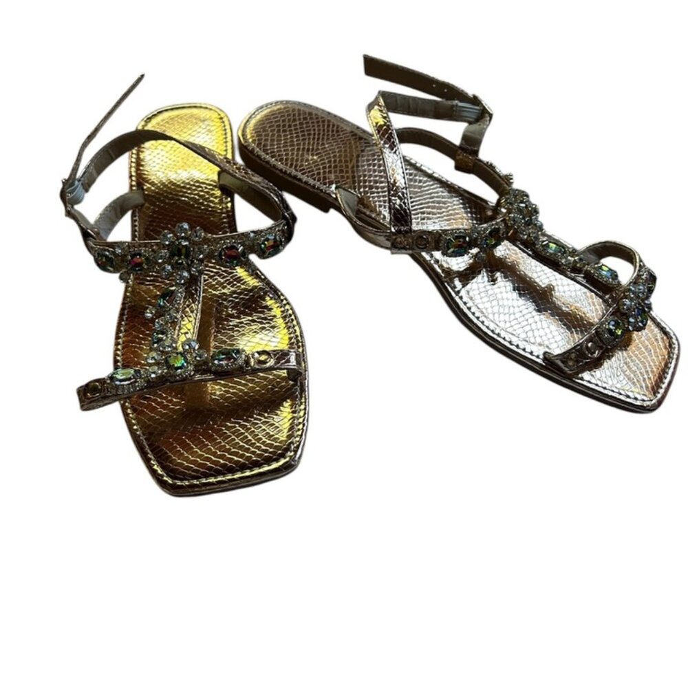 Embellished bejeweled gladiator sandals 10